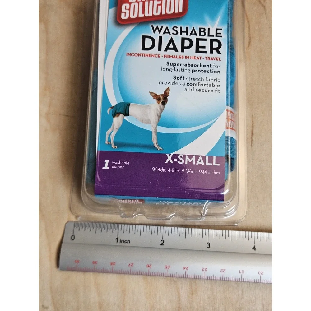 Simple Solution Washable Dog Diaper X-Small XS 4-8 lb Reusable Teal New Sealed